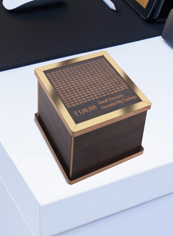 nexat Wooden Piggy Bank for Kids & Adults, Coin Box with Carved Design, Savings Box, Mini Bank, Donation Box, Smart Money Box, Wooden Coin Box, Money Saver, Piggy Bank with Numbers (5) - Image 5